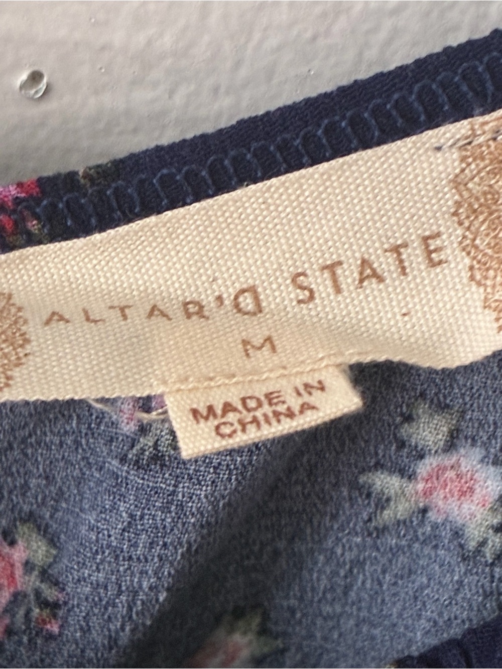 Altar'd State Navy Maxi Dress with Pink Floral Accents - Picture 7 of 11